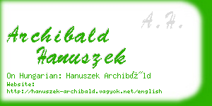 archibald hanuszek business card